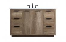 Elegant Lighting VF19454NT - 54 Inch SIngle Bathroom Vanity In Natural Oak