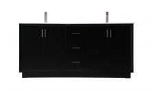 Elegant Lighting VF19672DBK - 72 Inch Double Bathroom Vanity In Black