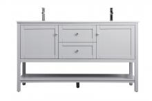 Elegant Lighting VF22260DGR - 60 Inch Double Bathroom Vanity In Grey