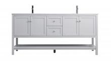 Elegant Lighting VF22272DGR - 72 Inch Double Bathroom Vanity In Grey