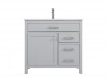 Elegant Lighting VF23336GR - 36 Inch Single Bathroom Vanity In Grey