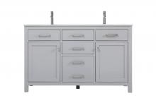 Elegant Lighting VF23354DGR - 54 Inch Double Bathroom Vanity In Grey