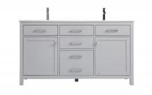 Elegant Lighting VF23360DGR - 60 Inch Double Bathroom Vanity In Grey