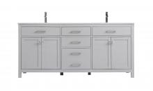 Elegant Lighting VF23372DGR - 72 Inch Double Bathroom Vanity In Grey