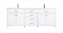 Elegant Lighting VF23384DWH - 84 Inch Double Bathroom Vanity In White