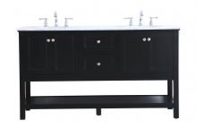 Elegant Lighting VF27060BK - 60 in. double sink bathroom vanity set in Black