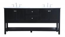 Elegant Lighting VF27072BK - 72 in. double sink bathroom vanity set in Black