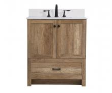 Elegant Lighting VF2830NT-BS - 30 inch Single Bathroom Vanity in Natural oak with Backsplash