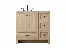 Elegant Lighting VF2836MW - 36 Inch Single Bathroom Vanity In Mango Wood