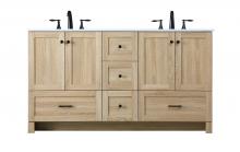 Elegant Lighting VF2860DMW - 60 Inch Double Bathroom Vanity In Mango Wood