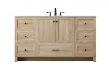 Elegant Lighting VF2860MW - 60 Inch Single Bathroom Vanity In Mango Wood