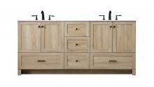 Elegant Lighting VF2872DMW - 72 Inch Double Bathroom Vanity In Mango Wood