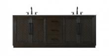 Elegant Lighting VF29084DCO - 84 inch Double Bathroom Vanity in Chocolate Oak