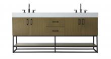 Elegant Lighting VF29272DMCB - 72 inch Double Bathroom Vanity in Chestnut Brown