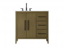 Elegant Lighting VF29336MCB - 36 Inch Single Bathroom Vanity In Chestnut Brown
