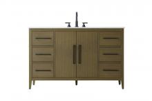 Elegant Lighting VF29354MCB - 54 Inch Single Bathroom Vanity In Chestnut Brown