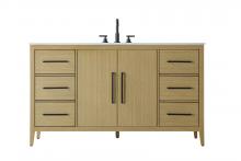 Elegant Lighting VF29360MHB - 60 Inch Single Bathroom Vanity In Honey Brown