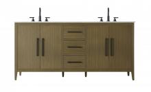 Elegant Lighting VF29372DMCB - 72  Inch Double Bathroom Vanity In Chestnut Brown