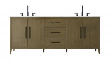 Elegant Lighting VF29384DMCB - 84 Inch Double Bathroom Vanity In Chestnut Brown