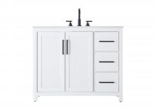 Elegant Lighting VF29542WH - 42 Inch Single Bathroom Vanity In White