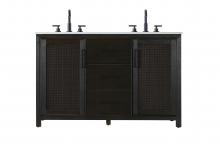 Elegant Lighting VF29554DCO - 54 Inch Double Bathroom Vanity In Chocolate Oak