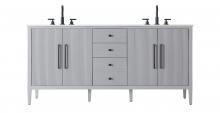 Elegant Lighting VF29672DGR - 72 inch Double Bathroom Vanity in Grey