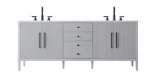 Elegant Lighting VF29684DGR - 84 inch Double Bathroom Vanity in Grey