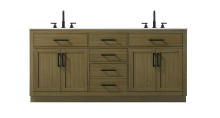 Elegant Lighting VF29772DMCB - Alden 72 inch Double Bathroom Vanity in Chestnut Brown
