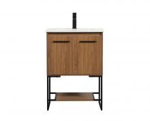 Elegant Lighting VF42524WB - 24 inch Single bathroom vanity in walnut brown