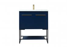 Elegant Lighting VF42530MBL - 30 inch Single bathroom vanity in blue