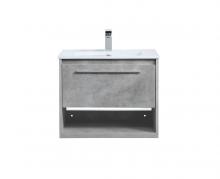 Elegant Lighting VF43024CG - 24 inch Single Bathroom Floating Vanity in Concrete Grey