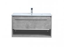 Elegant Lighting VF43036CG - 36 inch Single Bathroom Floating Vanity in Concrete Grey