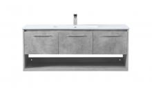 Elegant Lighting VF43048CG - 48 inch Single Bathroom Floating Vanity in Concrete Grey