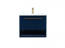Elegant Lighting VF43524MBL - 24 inch Single bathroom vanity in blue