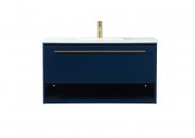 Elegant Lighting VF43536MBL - 36 inch Single bathroom vanity in blue