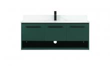Elegant Lighting VF43548MGN-BS - 48 inch Single bathroom vanity in green with backsplash