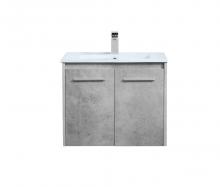 Elegant Lighting VF44024CG - 24 inch Single Bathroom Floating Vanity in Concrete Grey