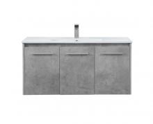 Elegant Lighting VF44040CG - 40 inch Single Bathroom Floating Vanity in Concrete Grey