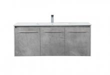 Elegant Lighting VF44048CG - 48 inch Single Bathroom Floating Vanity in Concrete Grey