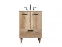Elegant Lighting VF47024NT - 24 inch Single bathroom vanity in natural oak