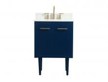 Elegant Lighting VF48024MBL-BS - 24 inch Single bathroom vanity in blue with backsplash