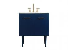 Elegant Lighting VF48030MBL - 30 inch Single bathroom vanity in blue