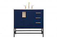 Elegant Lighting VF48836MBL - 36 inch Single bathroom vanity in blue