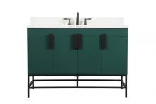 Elegant Lighting VF48848MGN-BS - 48 inch Single bathroom vanity in green with backsplash