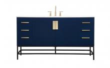 Elegant Lighting VF48860MBL - 60 inch Single bathroom vanity in blue