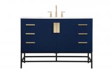 Elegant Lighting VF488W48MBL - 48 inch Single bathroom vanity in blue