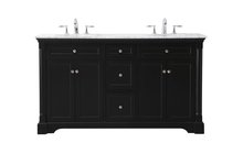 Elegant Lighting VF53060DBK - 60 inch double bathroom vanity set in black