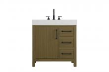 Elegant Lighting VF60632MCB - 32 inch Single Bathroom Vanity In Chestnut Brown