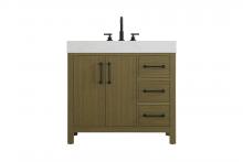 Elegant Lighting VF60636MCB - 36 inch Single Bathroom Vanity In Chestnut Brown