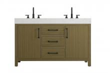 Elegant Lighting VF60654DMCB - 54 inch Double Bathroom Vanity In Chestnut Brown